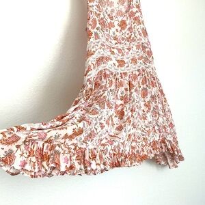 Free People Floral & Lace Tiered Mini Dress Size M